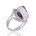 Natural Tanzanite Gemstone 925 Sterling Silver Ring Women's Jewelry From India